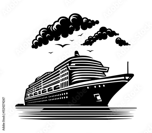 Cruise ship arriving in city harbor