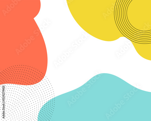 Colorful Abstract Pop Art Color Background. geometric shape design with trendy Memphis 80s-90s style