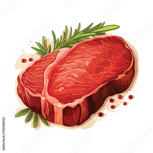 High-quality Beef Steak Icon Vector Illustration for Food Menus and Restaurants