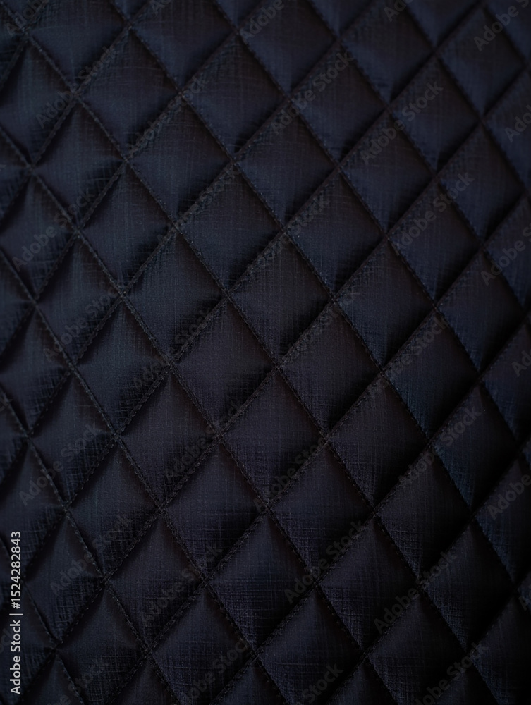 Fototapeta premium Dark blue quilted fabric texture background
