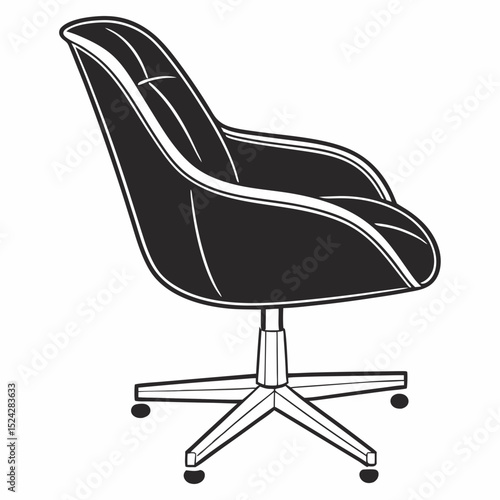 Professional cutout of modern swivel office chair on white