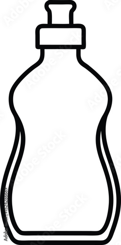 dish soap bottle icon line art vector illustration on transparent background
