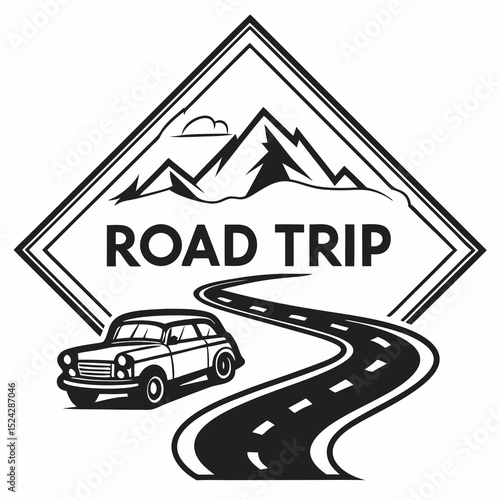Classic car road trip mountain scenic route adventure