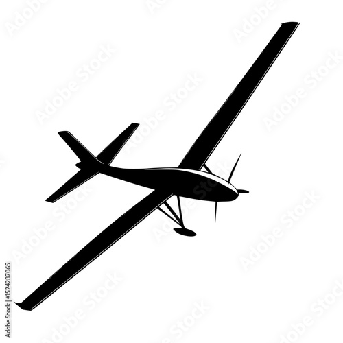 a black and white silhouette of a small plane flying airplane, black, fly, plane, silhouette, sky, small , Generative art.