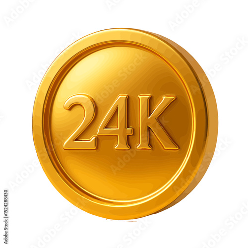 Gold Coin Design featuring 24K marking ideal for logos branding and app icons ensuring high-resolution scalability