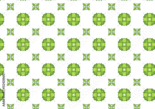 Elegant Green Floral Pattern Seamless Design Perfect for Textile and Wallpaper Projects (Created by graphics program)