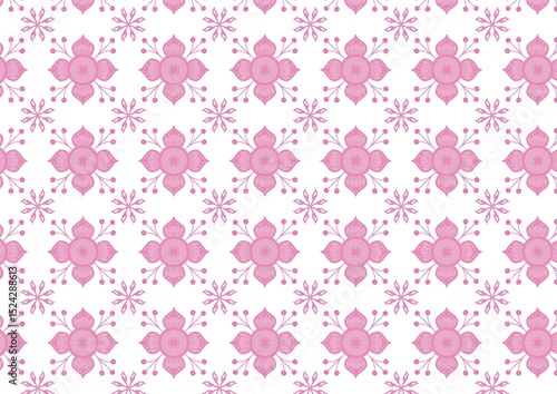 Pretty Pink Floral Pattern Seamless Design Perfect for Fabric Textile or Wallpaper Background (Created by graphics program)