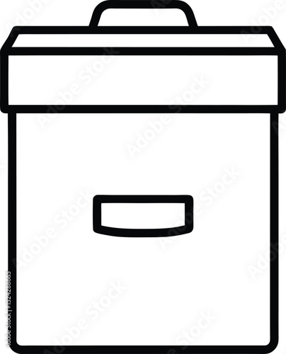 filing cabinet icon line art vector illustration on transparent background
