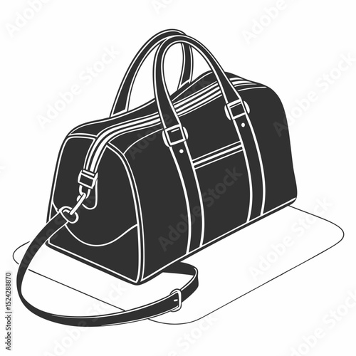 Professional cutout duffel bag illustration transparent background