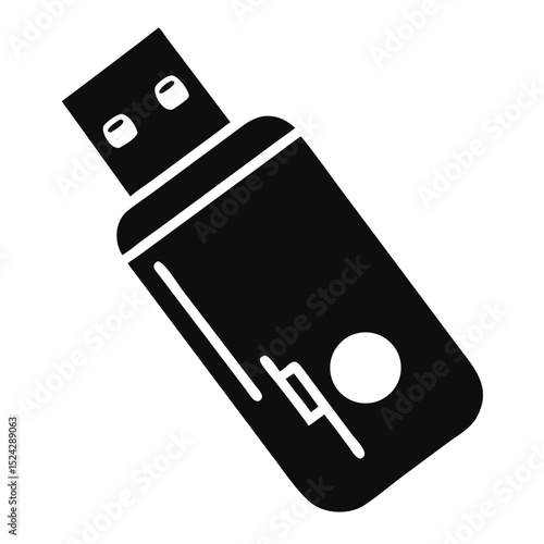 Usb drive silhouette vector cutout design element