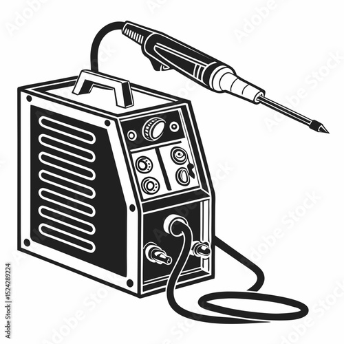 Professional welding machine isolated cutout illustration