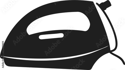 Electric iron silhouette icon for laundry and household clothing care vector graphic