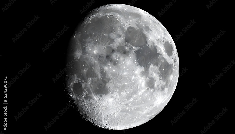 Obraz premium Detailed Overhead Moon Surface in HDR Style