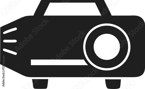 Portable projector silhouette for presentation and home theater vector graphic