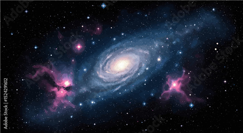 Spiral Galaxy Illustration – Deep Space Universe Art
