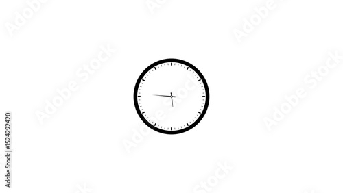 Tableau sur toile Simple Black and White Clock Face Design with Minimalist Style and Clean Present