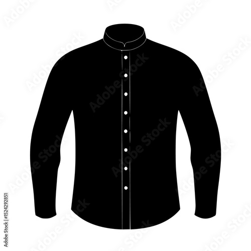 a black and white icon of a button down shirt black, icon, man, shirt, silhouette , Generative art.