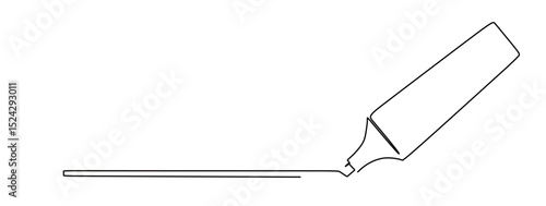 art of a continuous line from a highlighter that creates a straight line. vector illustration with a transparent background