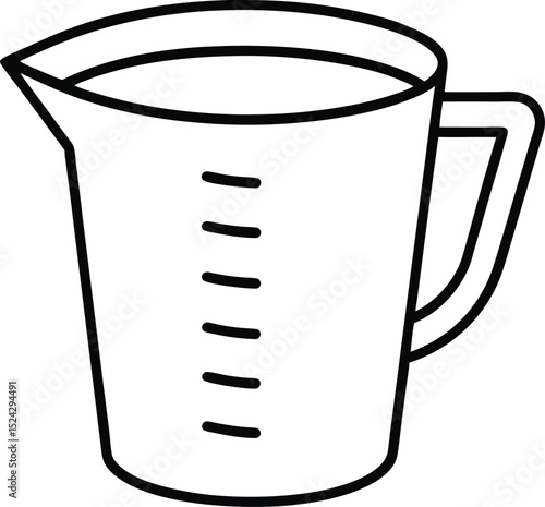 measuring cup icon line art vector illustration on transparent background
