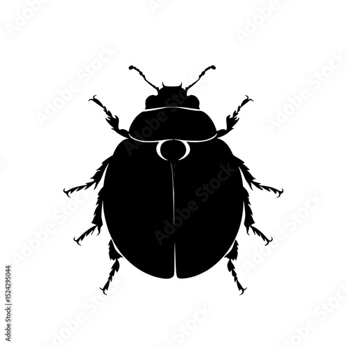 a black silhouette of a bug on a transparent background beetle, black, bug, icon, illustration, silhouette , Generative art.
