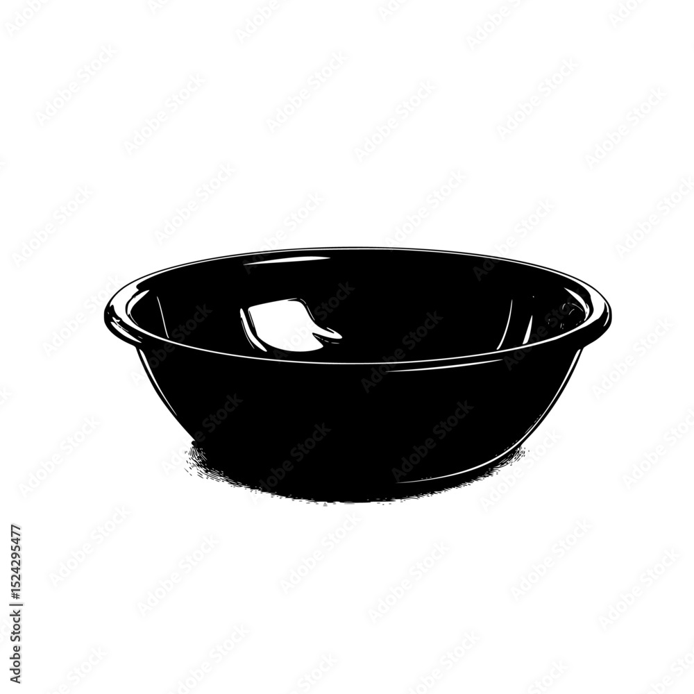 a black and white illustration of a bowl black, bowl, drawing, empty, illustration , Generative art. a black and white illustration of a bowl black, bowl, drawing, empty, illustration , Generative art.