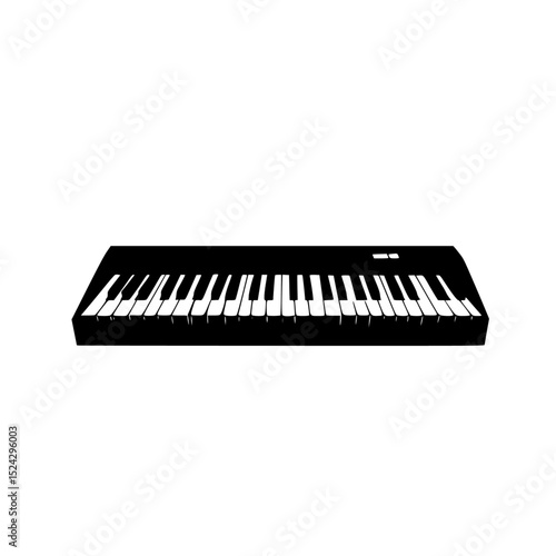 electronic keyboard of icon in black style on a transparent background illustration black, electronic, icon, illustration, keyboard, style , Generative art.