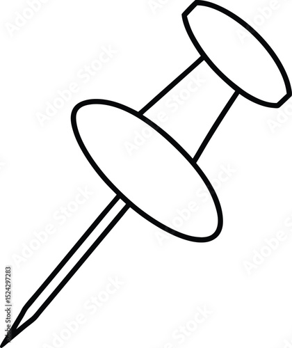 push pins icon line art vector illustration on transparent background
