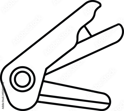 staple remover icon line art vector illustration on transparent background

