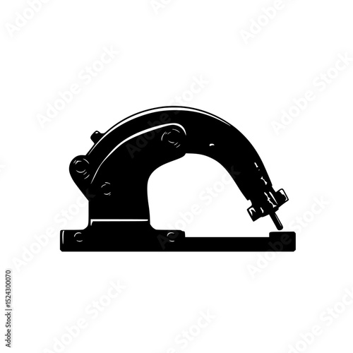 a black silhouette of a clamp on a transparent background black, icon, silhouette, style , Generative art.