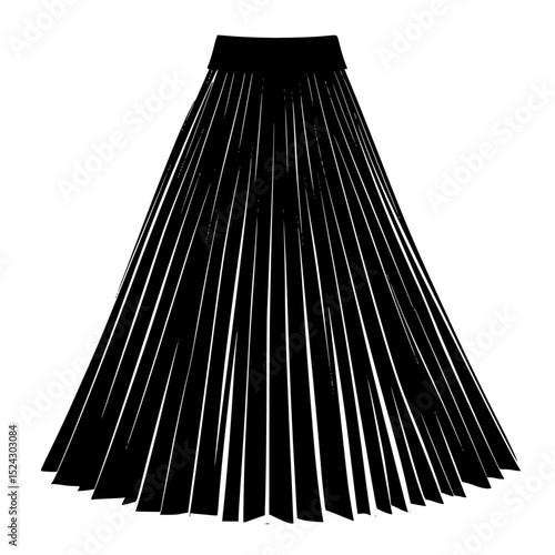 a black and white silhouette of a long skirt black, dress, line, long, silhouette, skirt , Generative art.