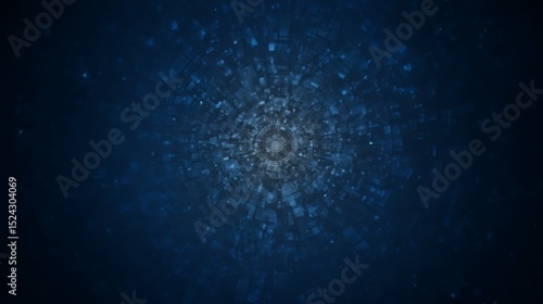 Abstract technology tunnel with blue hues