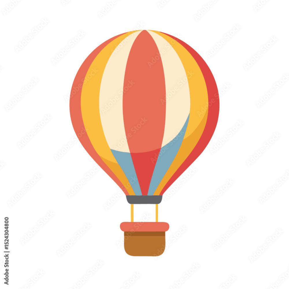 Obraz premium Colorful hot air balloons fly across the sky, with detailed vector illustrations of the isolated baskets offering fun and adventure