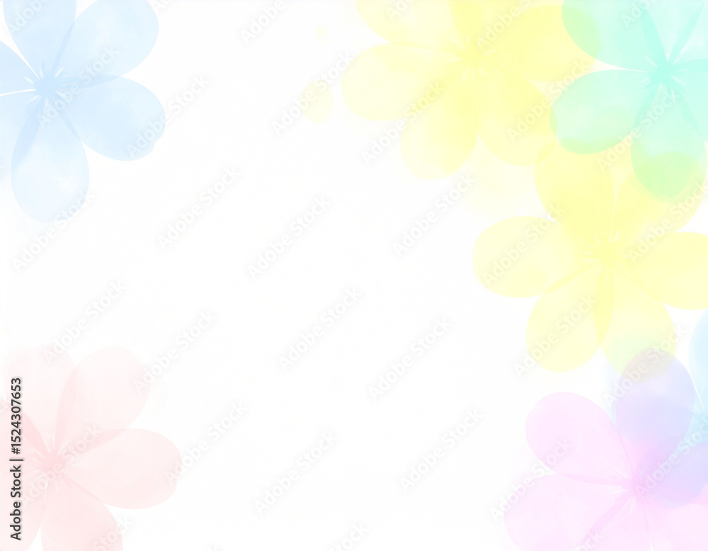 Obraz premium Watercolor Flower Blossom Elements color blue orange background 