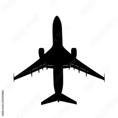 a black and white silhouette of a plane flying airplane, black, fly, plane, silhouette, sky , Generative art.