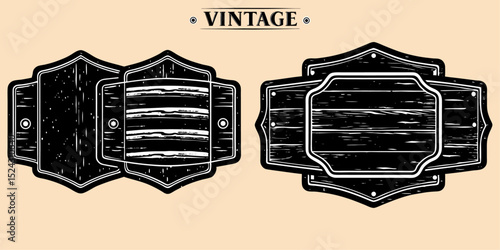 Rustic wooden plaque, square, layered black and white paint with crackling finish, vintage texture