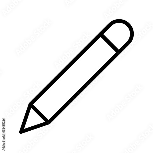 Pencil outline icon. Perfect for drawing apps or education UI.
