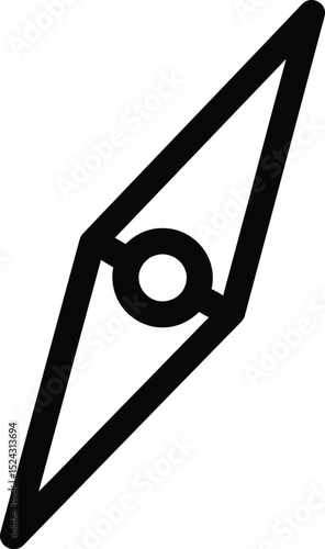Geometric Compass: A minimalist black compass icon, set against a clean backdrop, representing navigation, direction, and the journey of discovery.