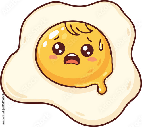 egg with a scared face on the yolk