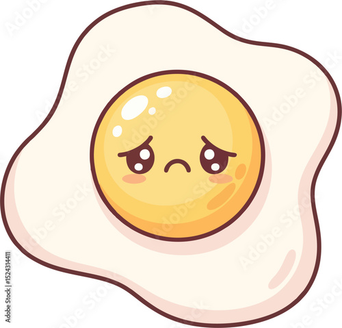 egg with a sad face on the yolk