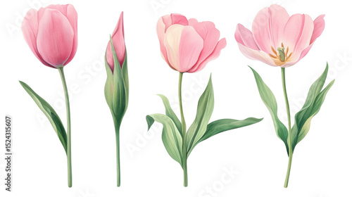 Wallpaper Mural Colorful Bouquet of Fresh Tulips Isolated on White Background
 Torontodigital.ca