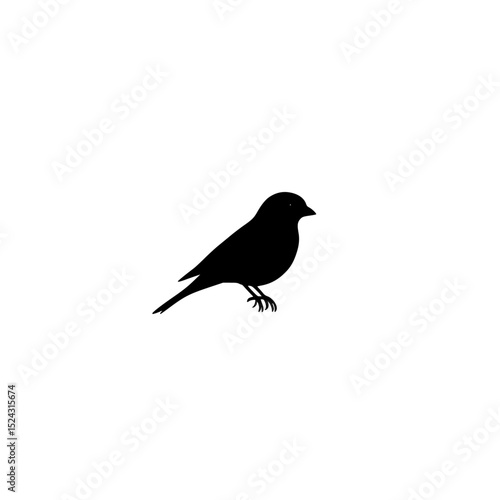 a silhouette of a small bird on a transparent background bird, black, silhouette, small , Generative art.