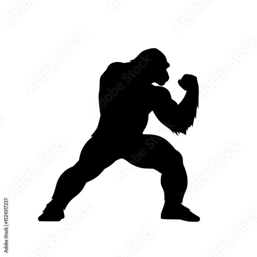 a black silhouette of a boxer on a transparent background black, boxer, man, pose, silhouette , Generative art.