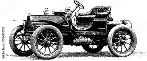 Wallpaper Mural Vintage 19th century steam carriage illustration for historical design and education Torontodigital.ca