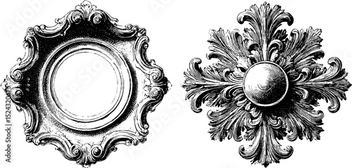 Intricately engraved baroque ceiling medallions for classic interior design projects