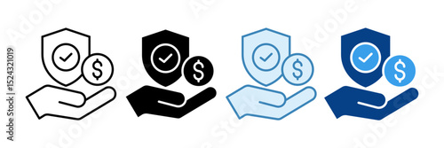 Insurance Icon Set Multiple Style Collection