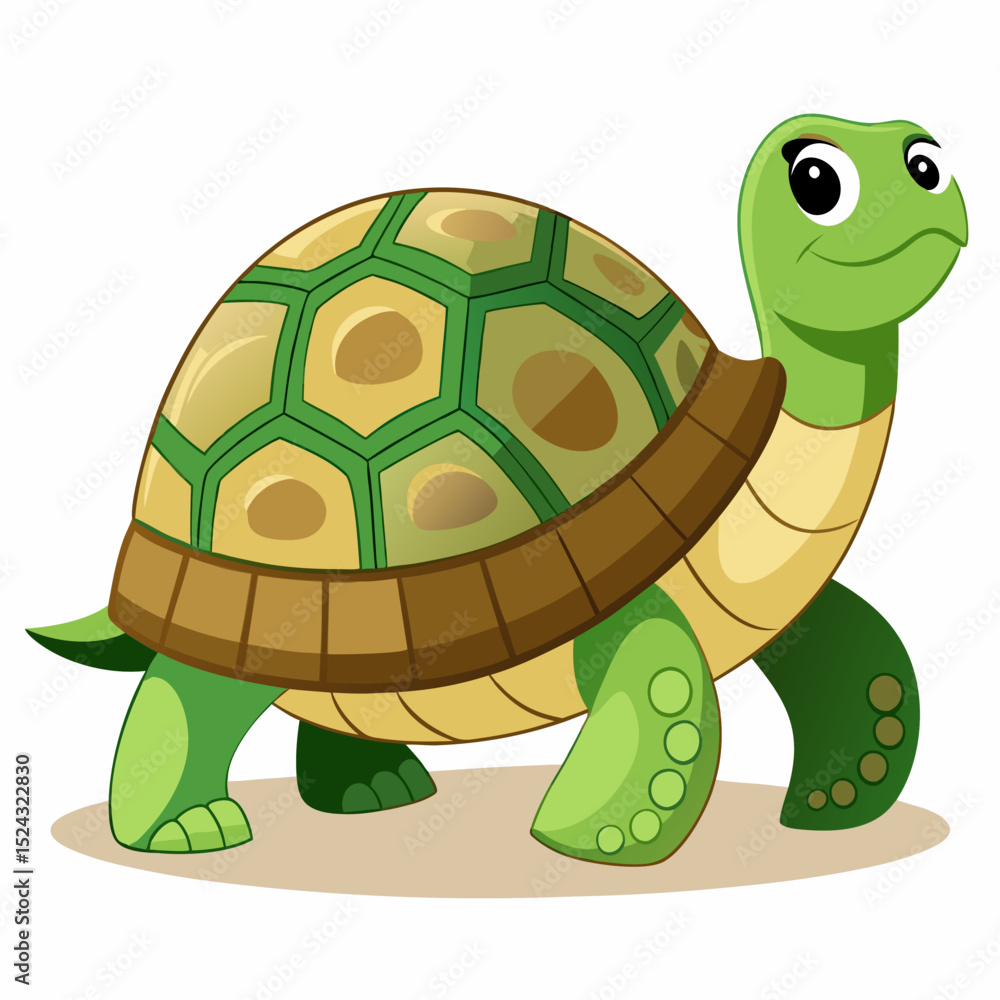 Obraz premium Adorable Cartoon Turtle Design Perfect for Children's Books Logos and Branding