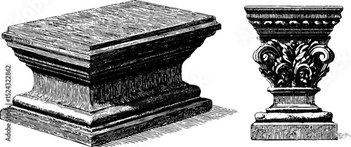 Engraved courtroom floor block design for legal and historical themes
