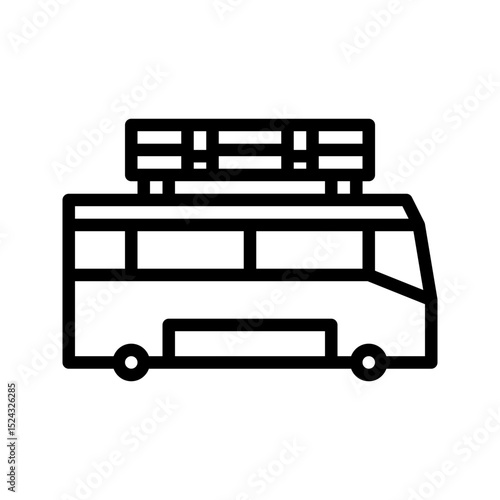 Bus outline icon. Perfect for travel apps or public transit UI.