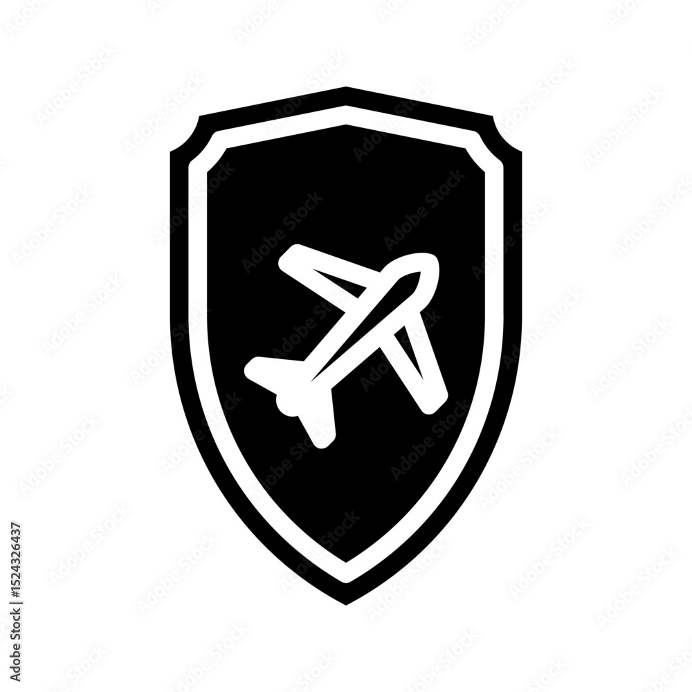 Insurance glyph icon. Perfect for travel apps or safety UI. Insurance glyph icon. Perfect for travel apps or safety UI.