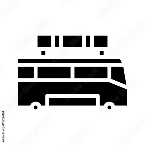 Bus glyph icon. Perfect for travel apps or public transit UI.